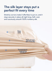 100% Mulberry Silk Fitted Sheet (OEKO-TEX) Beige