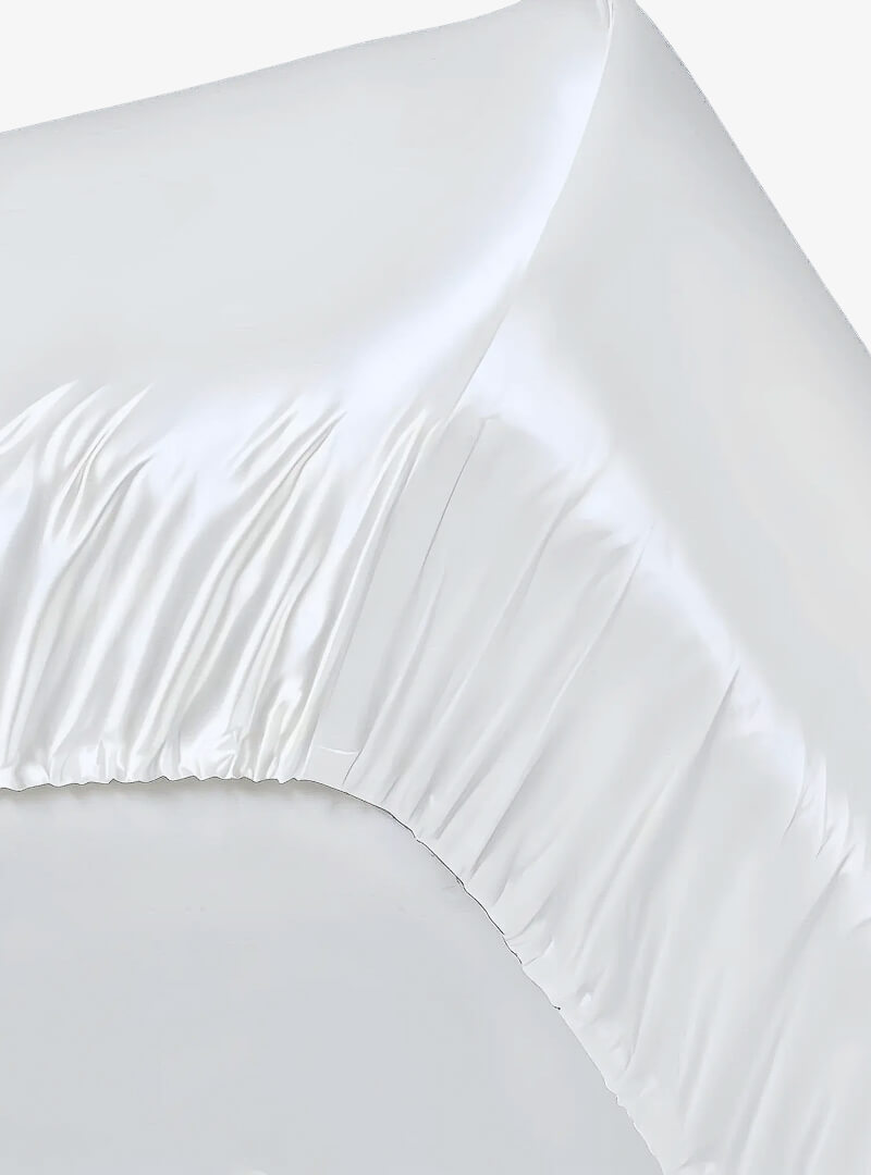 100% Mulberry Silk Fitted Sheet (OEKO-TEX) White