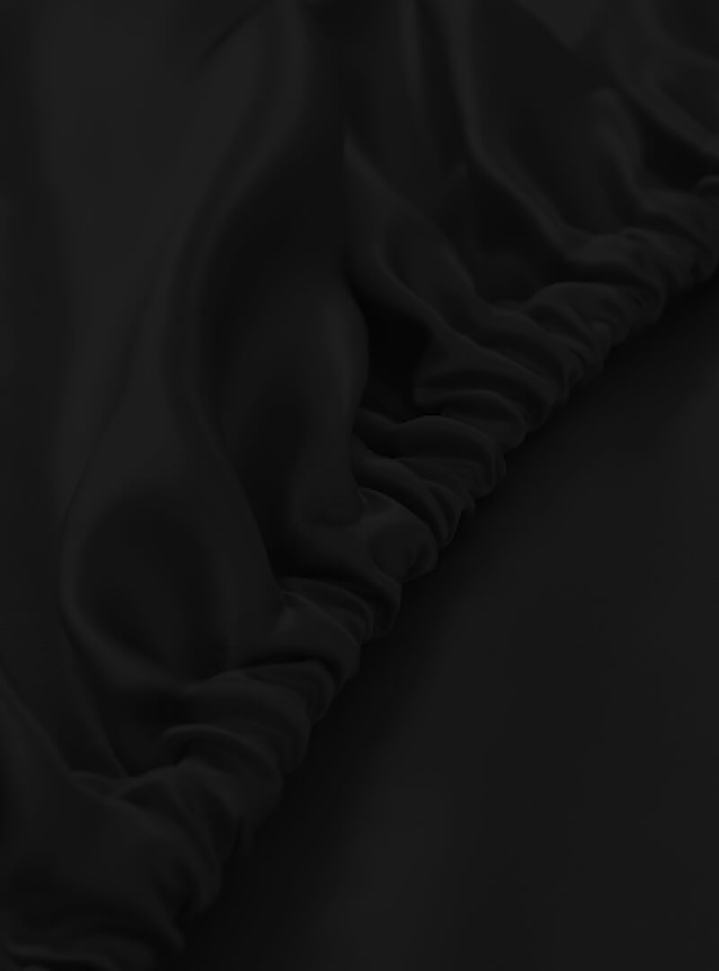 100% Mulberry Silk Fitted Sheet (OEKO-TEX) Black