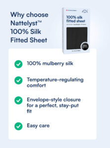 100% Mulberry Silk Fitted Sheet (OEKO-TEX) Black