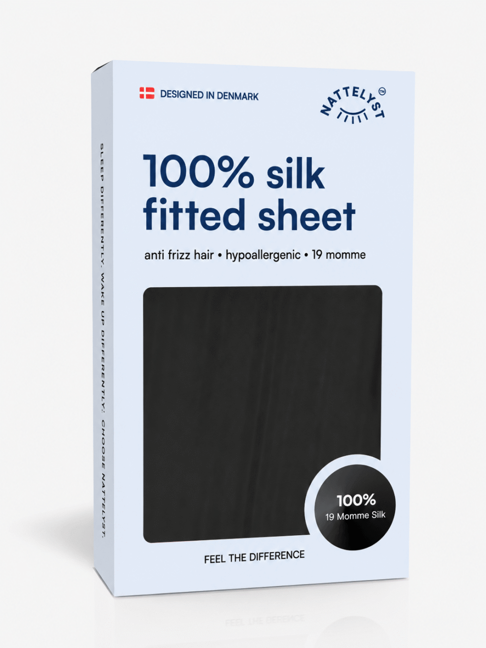 100% Mulberry Silk Fitted Sheet (OEKO-TEX) Black