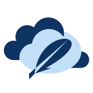Microsoft OneDrive-logo med overlappende blå skyer og en mørkeblå fjer